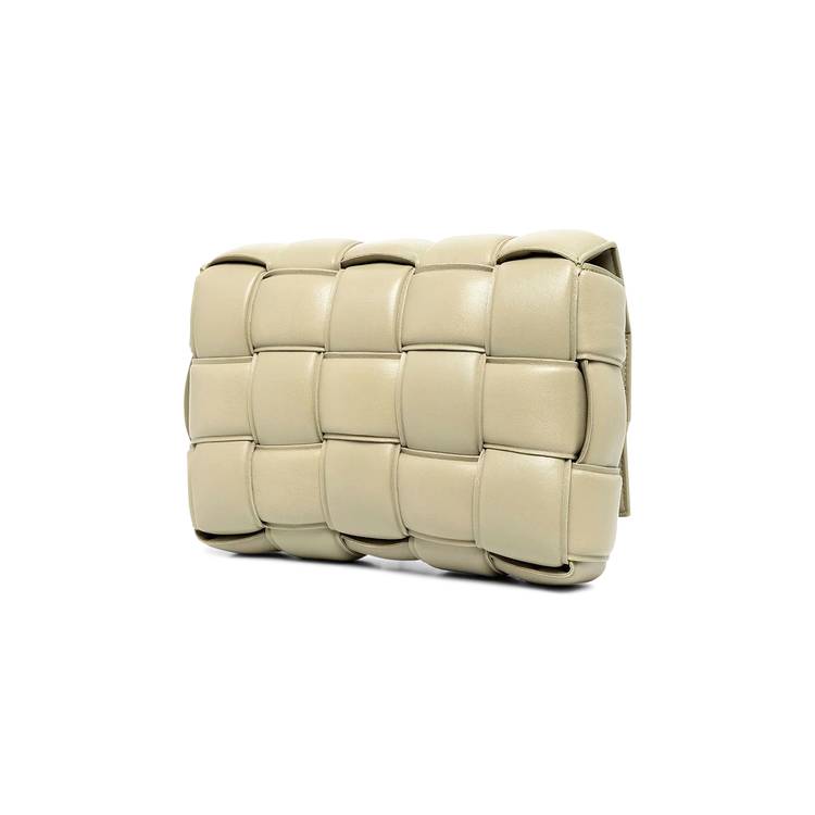 Bottega Veneta Baguette Pochette Bag in Travertine & Gold