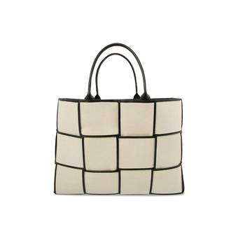 Buy Bottega Veneta Large Arco Tote Woven Leather 'Natural Black