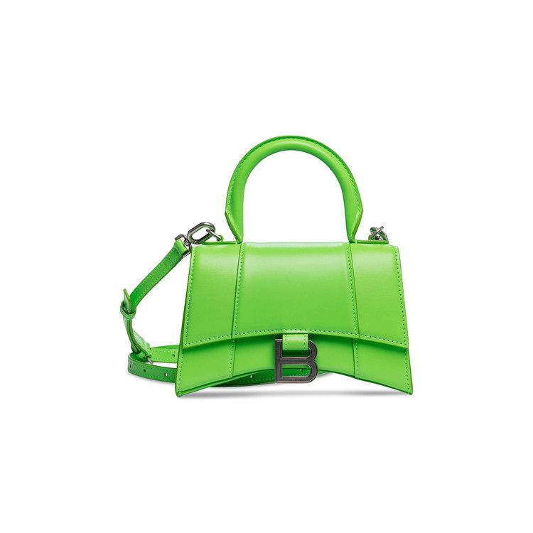 Balenciaga XS Hourglass Top Handle Bag Acid Green
