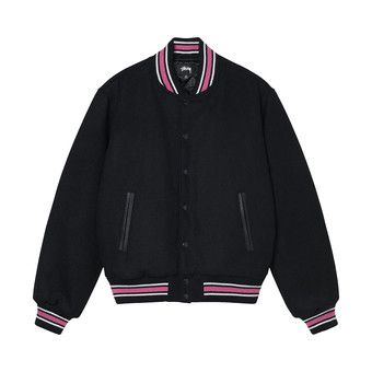 ジャケット・アウター Stussy MELTON VARSITY JACKET SIZE L Buy Stussy Sport Melton Varsity Jacket 'Oatmeal' - 115736