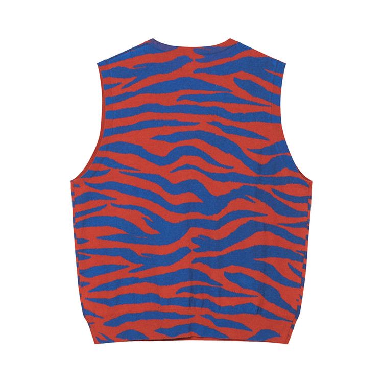 Stussy Tiger Printed Sweater Vest 'red'