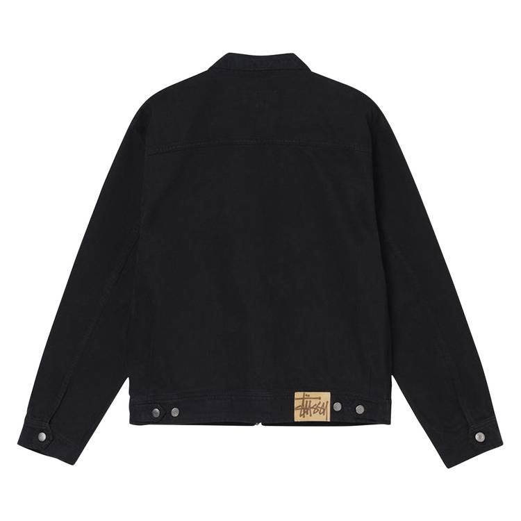 Buy Stussy Overdyed Zip Work Jacket 'Black' - 115680 BLAC | GOAT