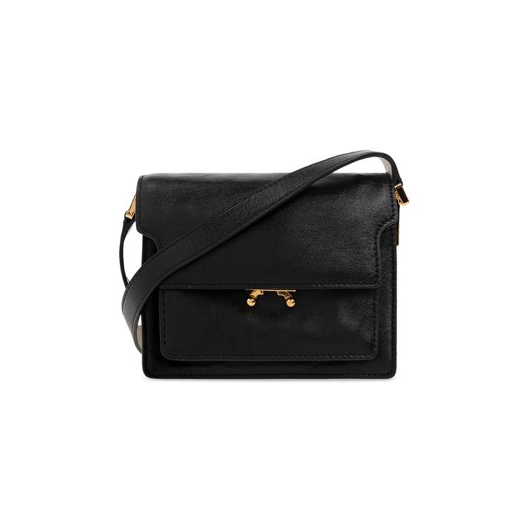 MARNI: Trunk Soft bag in tumbled leather - Black  Marni mini bag  SBMP0103Q5P2644 online at