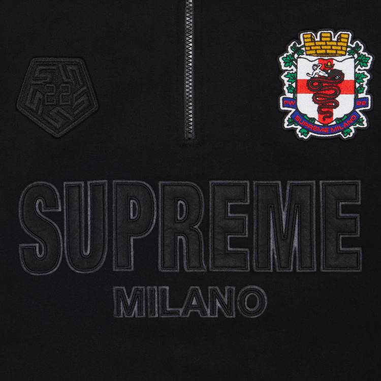 Buy Supreme Milano Half Zip Pullover 'Black' - FW22SW66 BLACK | GOAT