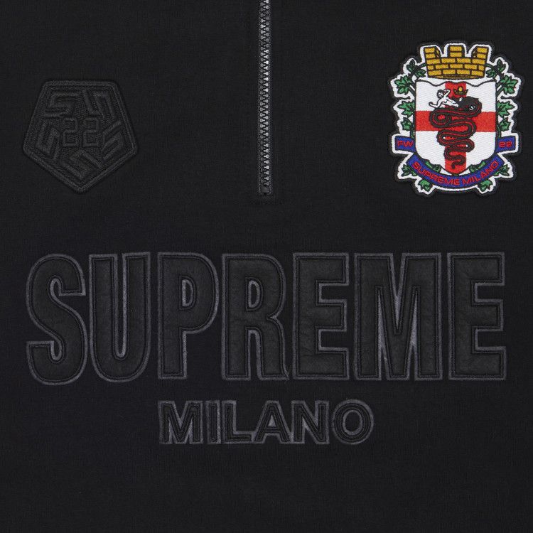 Buy Supreme Milano Half Zip Pullover 'Black' - FW22SW66 BLACK