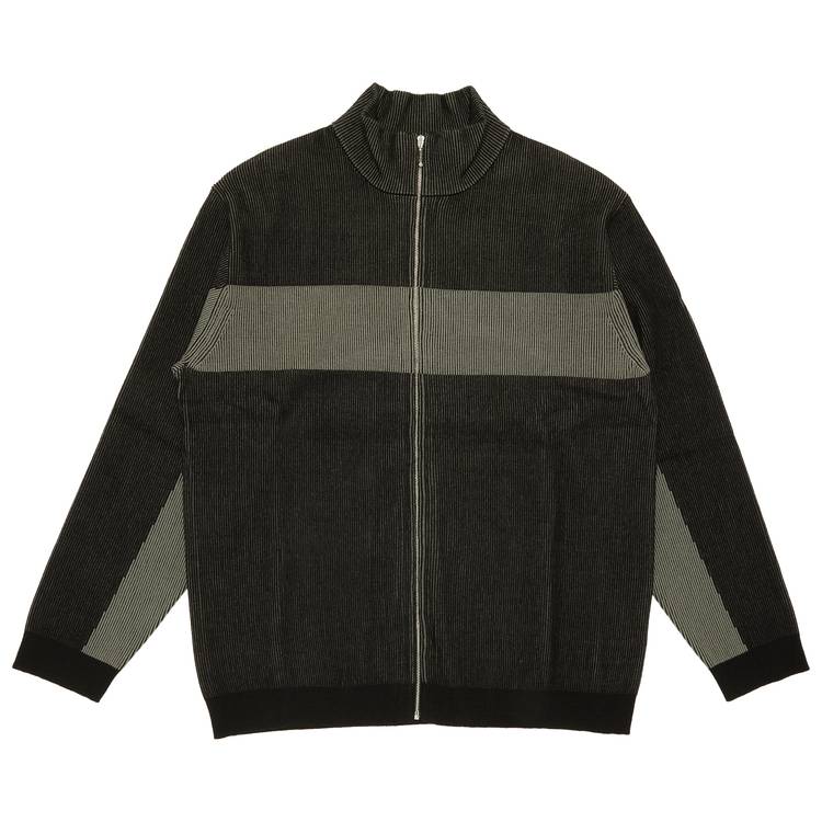 Buy Supreme 2-Tone Ribbed Zip Up Sweater 'Black' - FW22SK39 ...