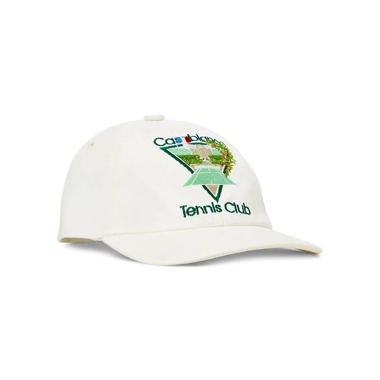 Buy Casablanca Tennis Club Icon Embroidered Cap 'White' - AF22 HAT