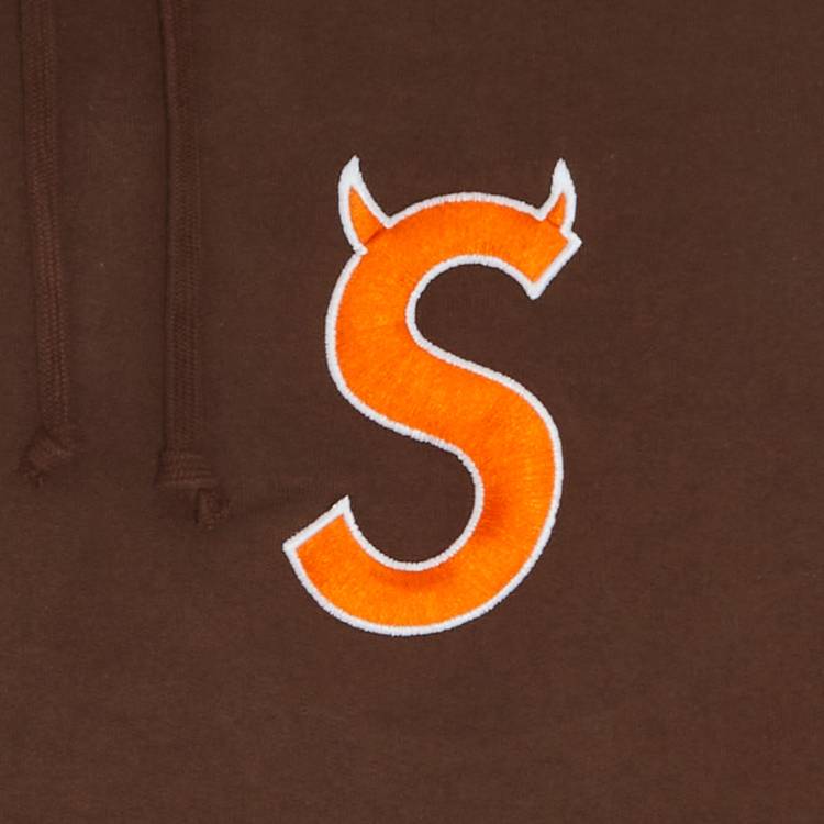 Supreme S Logo Hooded Sweatshirt 'Brown' | GOAT