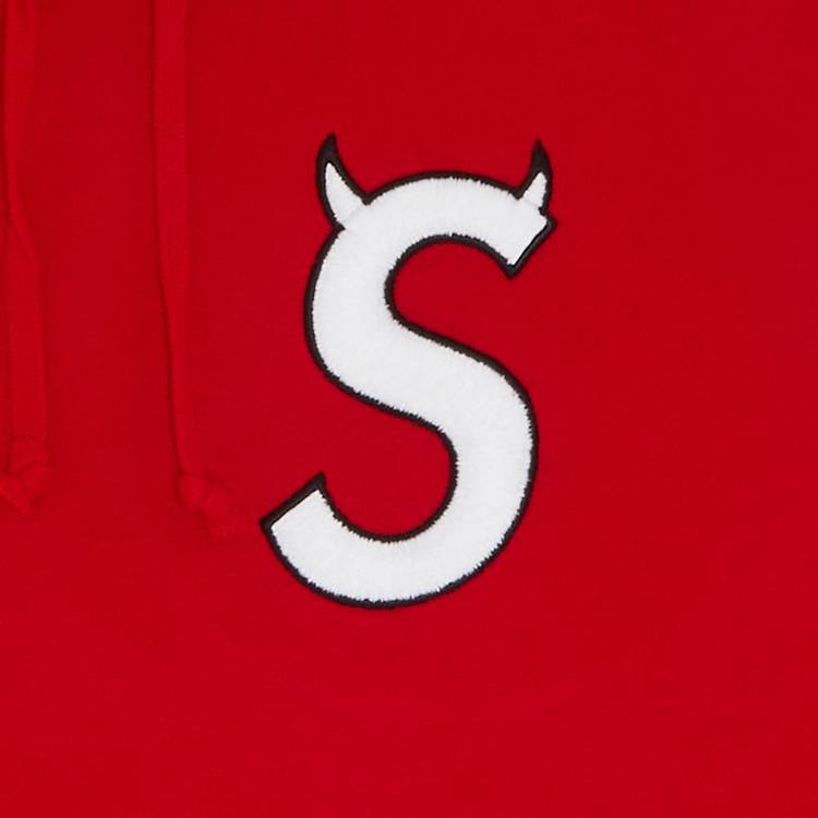 Supreme S Logo Hooded Sweatshirt 'Red' | GOAT