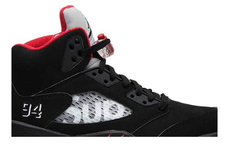 Buy Supreme x Air Jordan 5 Retro 'Black' - 824371 001 - Black | GOAT