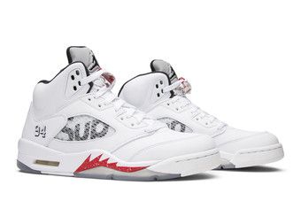 Buy Supreme x Air Jordan 5 Retro 'White' - 824371 101 - White | GOAT