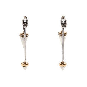 Buy Alexander McQueen Punk Stud Earrings 'Crystal