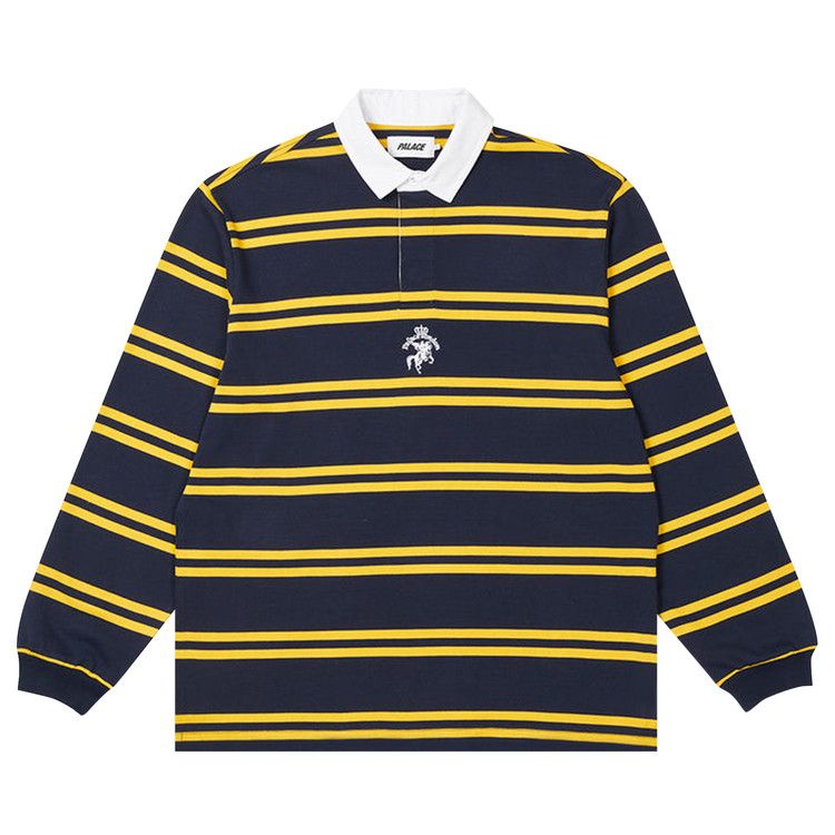 Buy Palace Stripe Rugby 'Navy/Yellow' - P23ES005 | GOAT