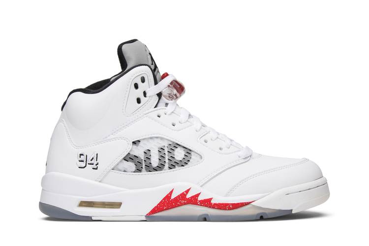 Buy Supreme x Air Jordan 5 Retro 'White' - 824371 101 | GOAT