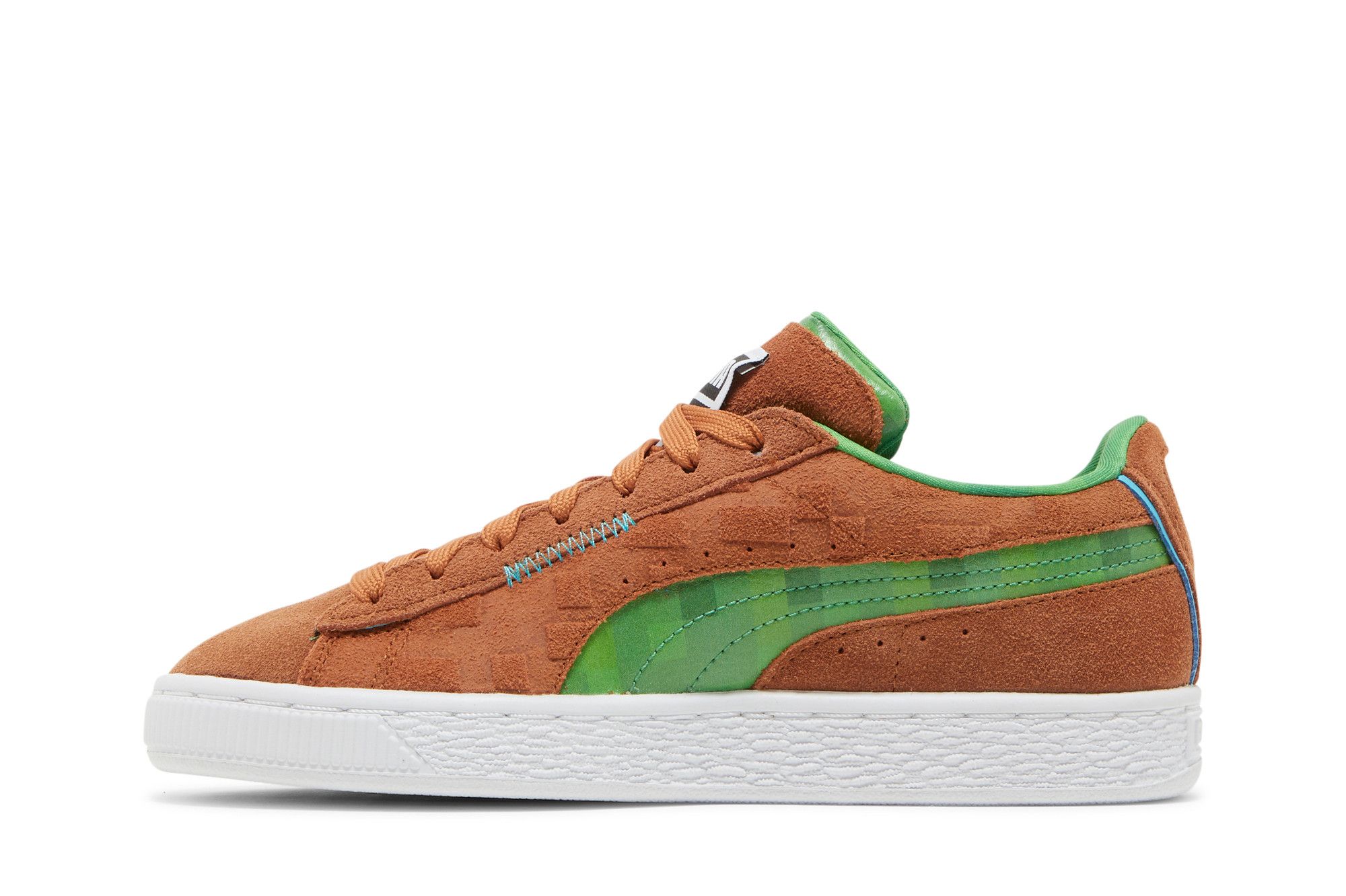 Pre-owned Puma Minecraft X Suede Jr 'grass Block' In Brown