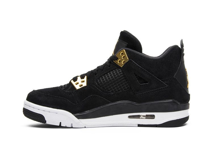 Kids Air Jordan Retro 4 IV PS Royalty Black Metallic Gold White 308499 