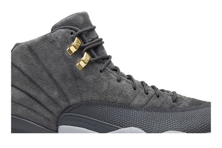 Grey jordan 12's on sale