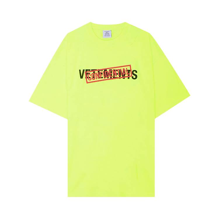 Buy Vetements Confidential Logo T-Shirt 'Neon Yellow 
