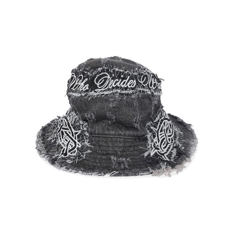 WHO DECIDES WAR バケットハット デニム ブラック Buy Who Decides War Crown Of Thorns Bucket Hat 'Black' - 2637
