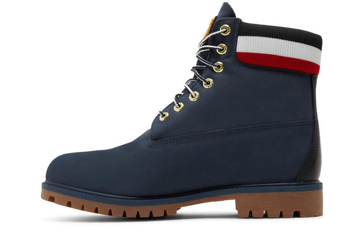 Red blue timberlands hot sale