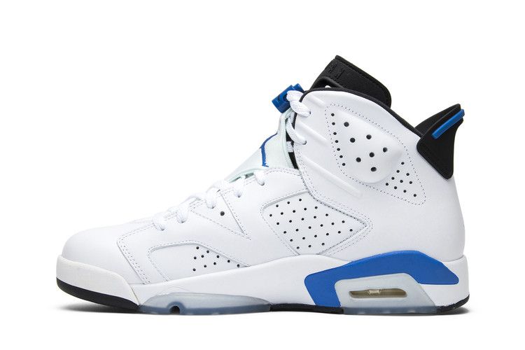 blue and white jordan 6's