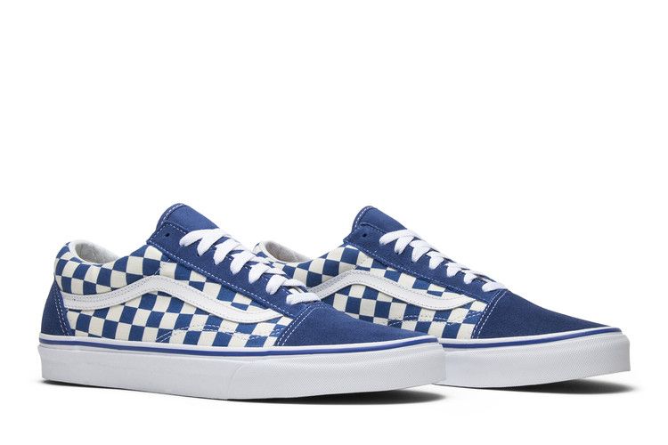 Blue vans store with checkers