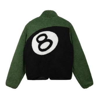 Buy Stussy 8 Ball Sherpa Jacket 'Green' - 118498 GREE | GOAT CA