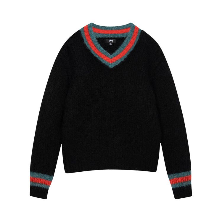 Stussy Mohair Tennis Sweater Black