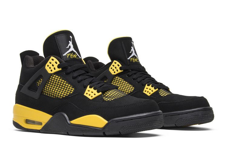 black & yellow jordan 4