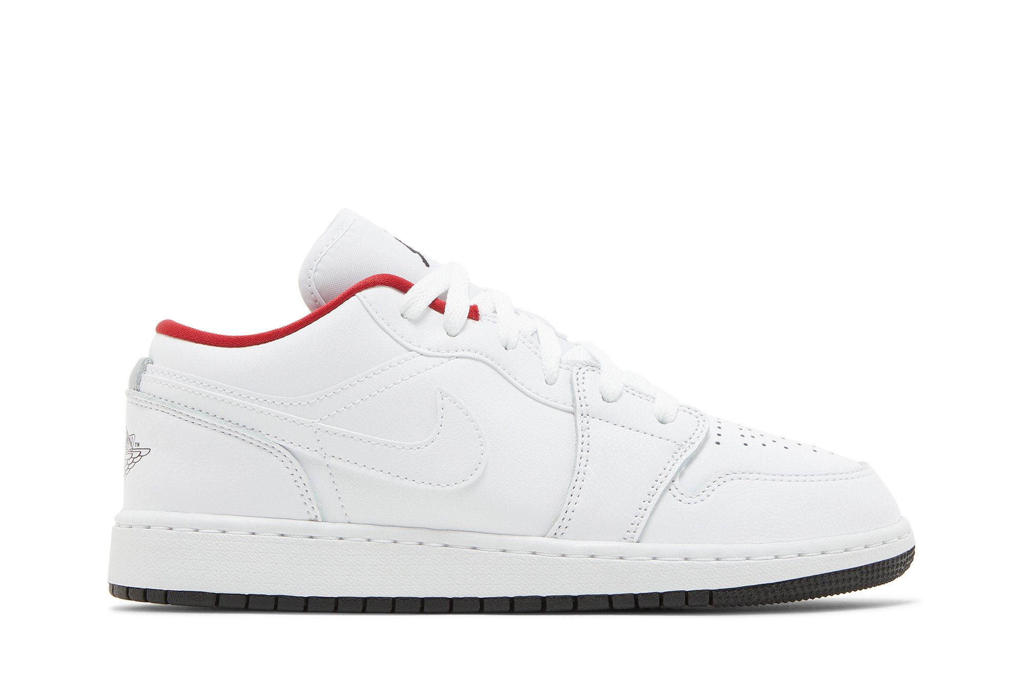 Pre-owned Air Jordan 1 Low Gs 'white Gym Red'