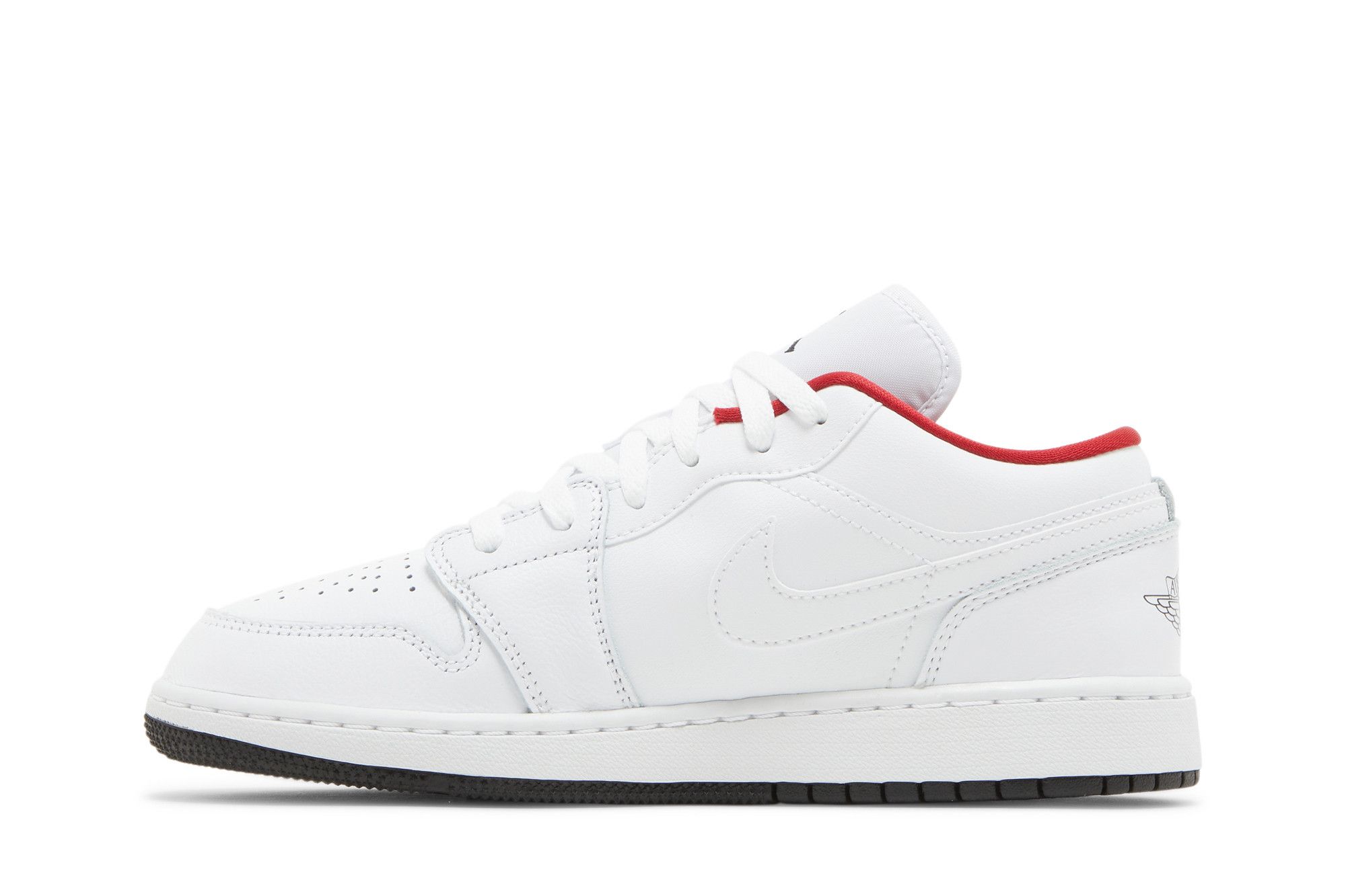 Pre-owned Air Jordan 1 Low Gs 'white Gym Red'