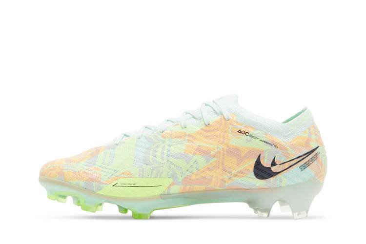 AG Soccer Cleats - White, Green and Orange Nike Air Zoom Mercurial Vapor 15  Elite