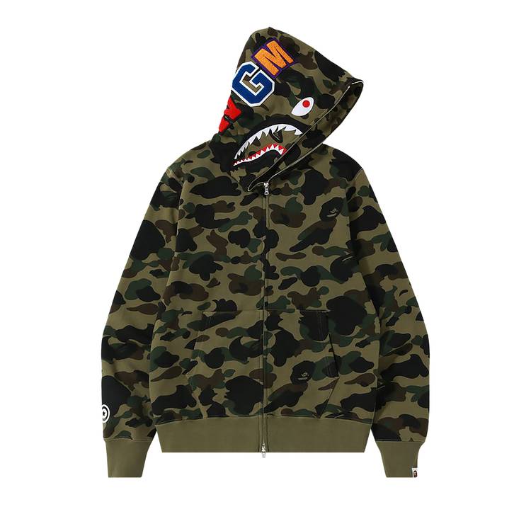 Buy BAPE 1st Camo Shark Full Zip Hoodie Green 1I20 115 004 GREEN GOAT CA