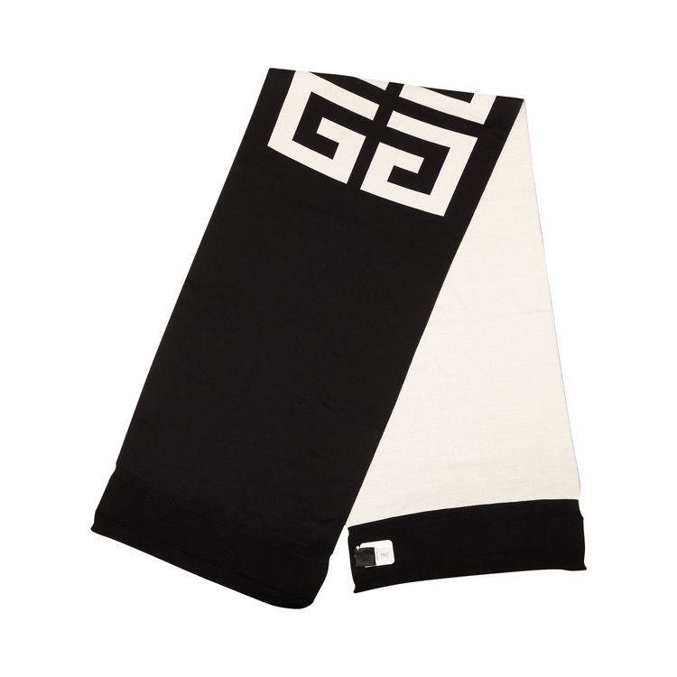 Givenchy 4G Logo Print Silk/wool Scarf Unisex Black