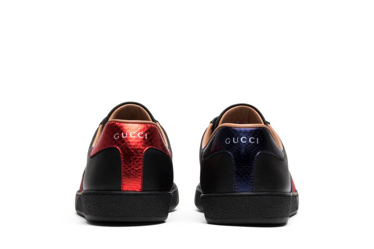 Gucci Ace Black Leather GG Sneakers Velcro Closure – AvaMaria