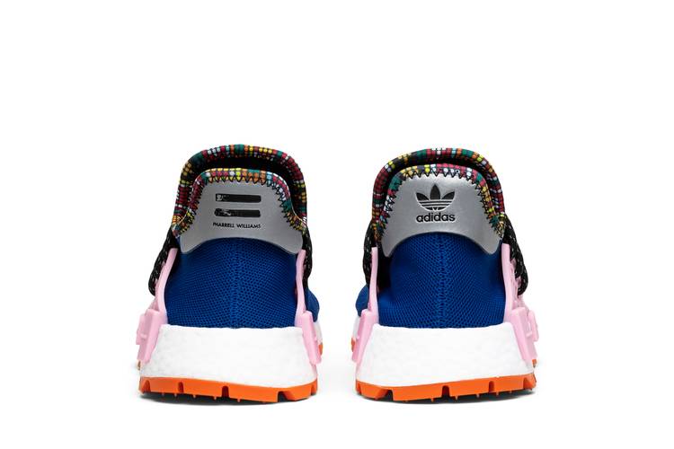  adidas Originals Men's Pharrell Williams SOLARHU NMD Sneaker,  Light Pink/Black/Bright Blue, 5