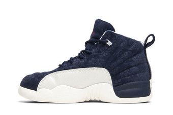 Jordan retro 12 clearance navy blue and white