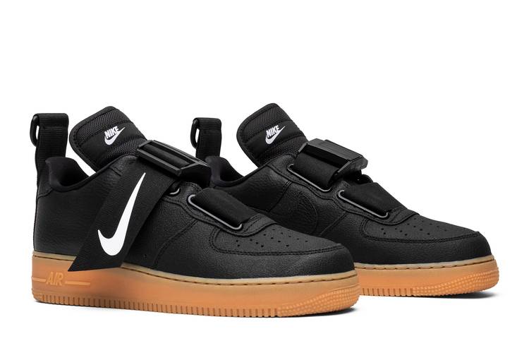 Nike Air Force 1 Utility Sneakers Black Gum AO1531-002 Mens Size