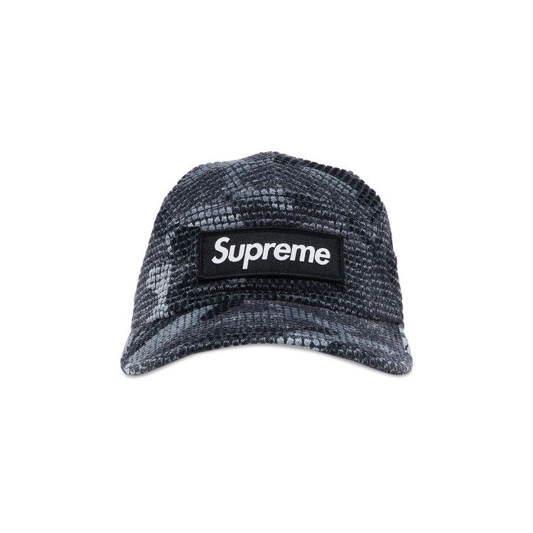 Buy Supreme Camo Grid Velvet Camp Cap 'Black Camo' - FW22H22 BLACK