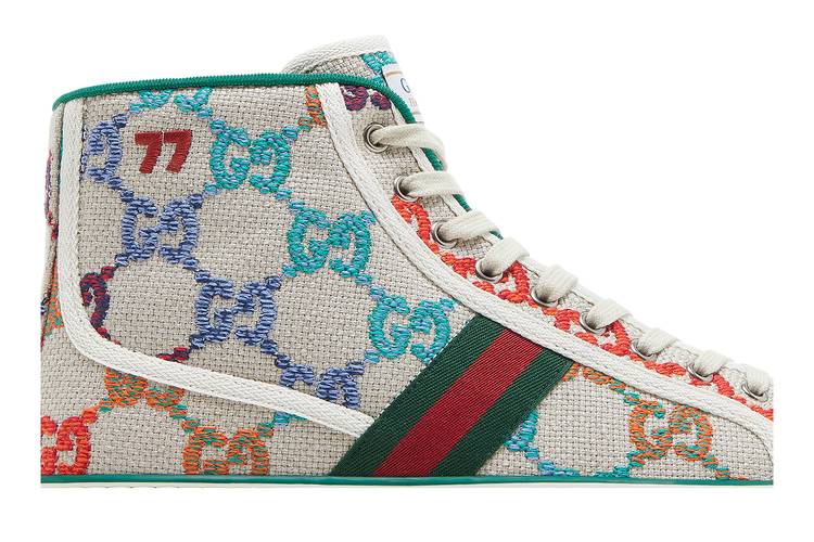 Gucci Tennis 1977 GG Multicolor High-top Sneakers in Yellow