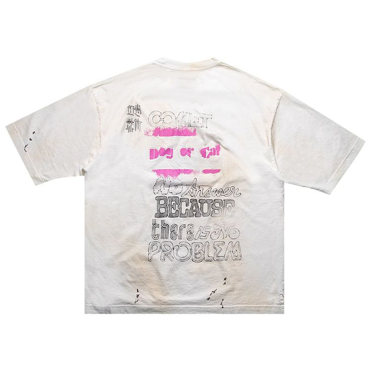 Buy Maison Mihara Yasuhiro Distressed Graffiti Tee 'White