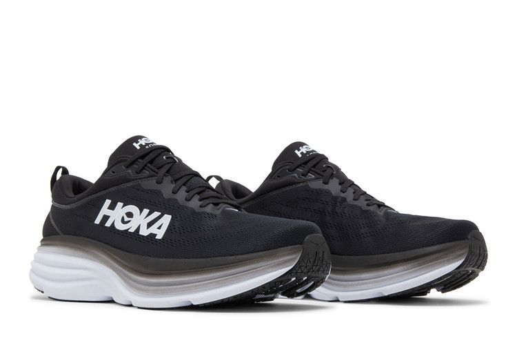 Hoka Bondi 8 2e Wide Black White