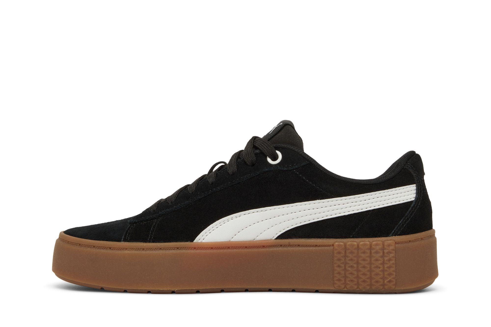 Pre-owned Puma Wmns Smash Platform V2 Suede 'black Gum'