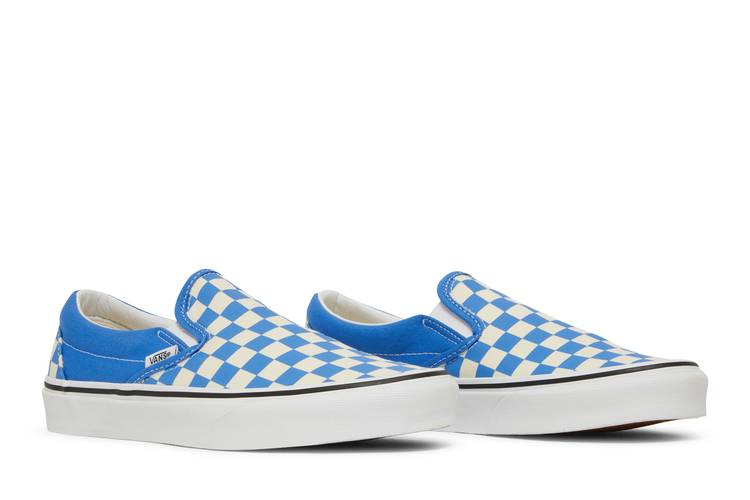 Vans - Classic Slip-On Shoes  Canal Blue (Checkerboard) –