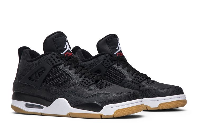 Jordan 4 shop laser black