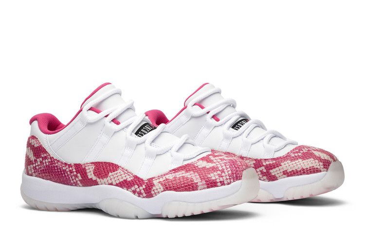 Jordan retro 11 pink snakeskin best sale grade school