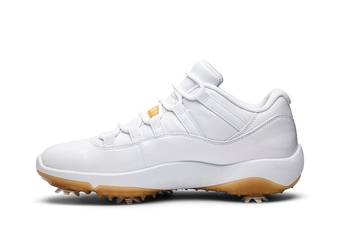 Air jordan 11 low hot sale golf white metallic gold