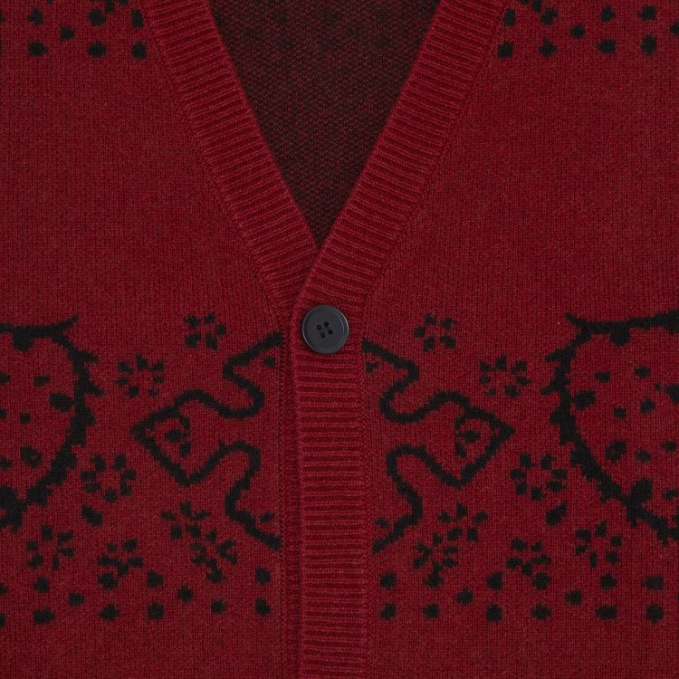 Rhude Bandana Knit Cardigan Red/Black
