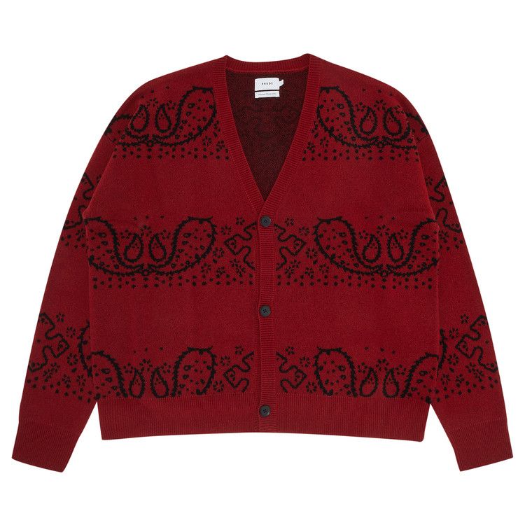 Rhude Bandana Knit Cardigan Red/Black