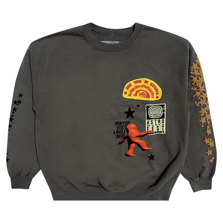 Buy Cactus Jack by Travis Scott Houston Crewneck 'Grey